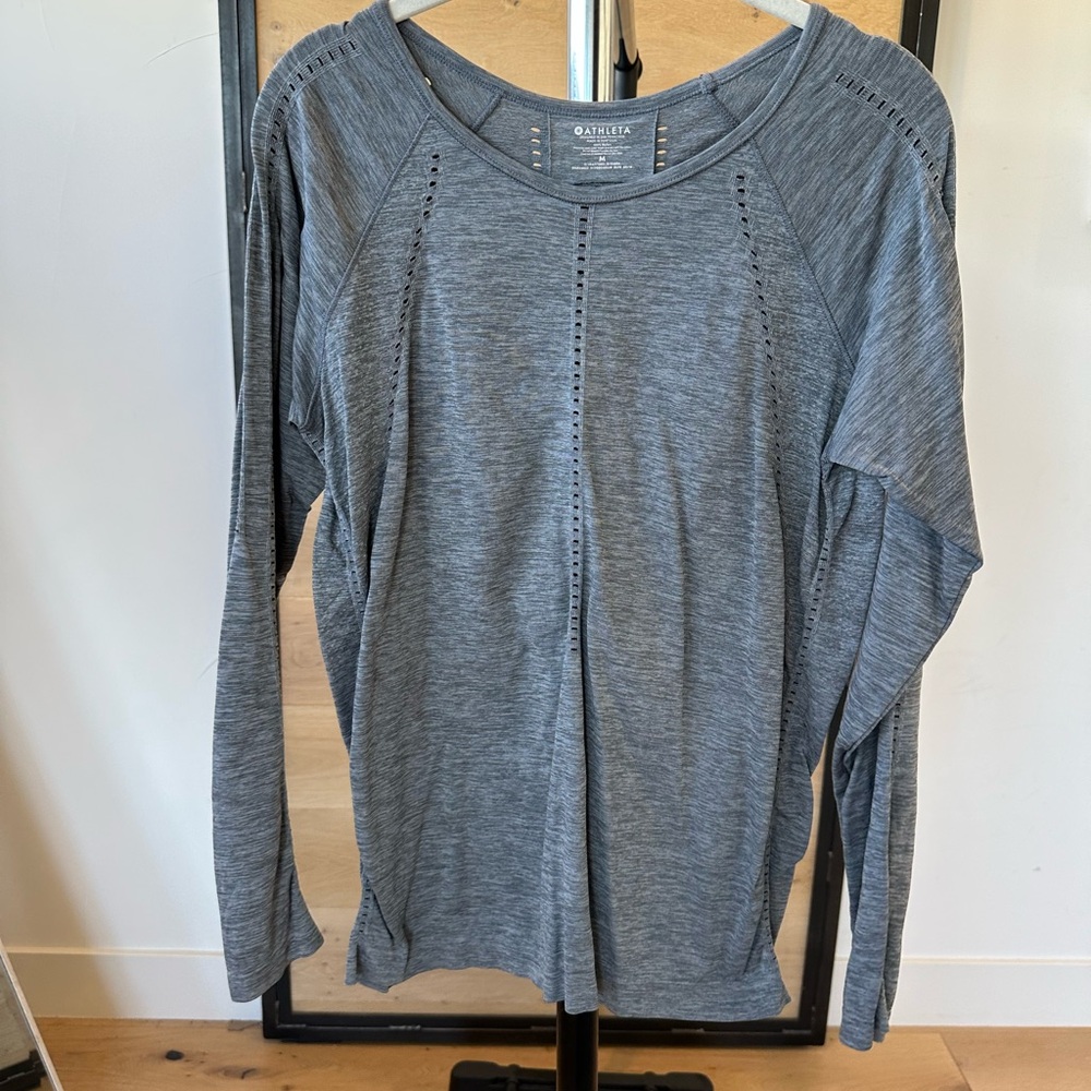 Athleta Charcoal Long Sleeve Top